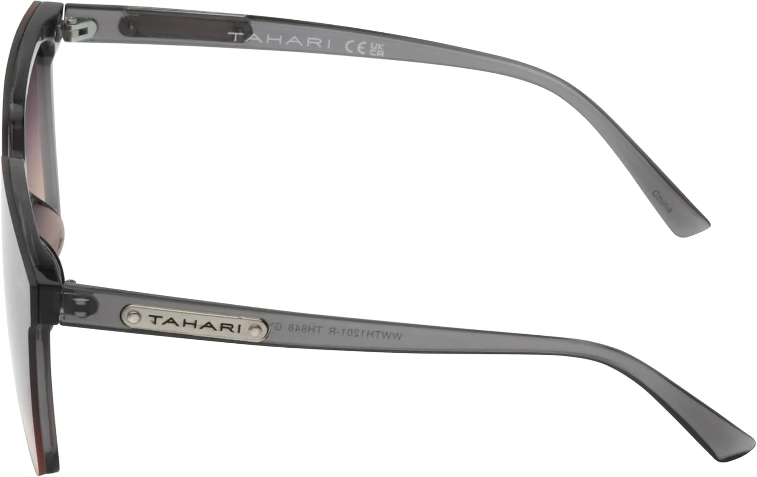 TAHARI Women's Th848 Translucent Crystal 100% Uv400 Protective Square Shield Sunglasses. Elegant Gifts for Her, 145 Mm