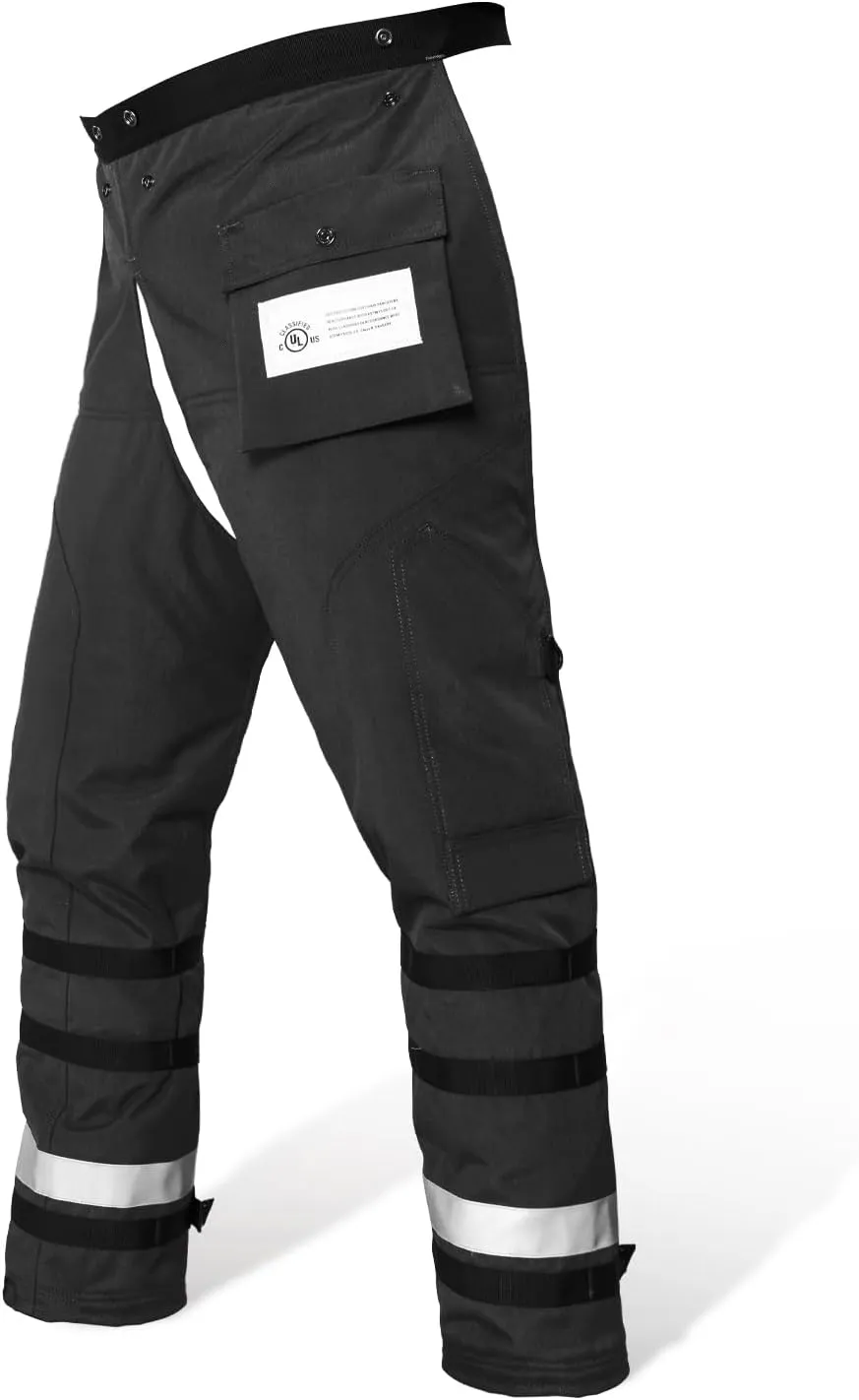 Technical Wrap Chainsaw Chaps by UL Class A 8 Layers Chainsaw Pants Apron Style Black