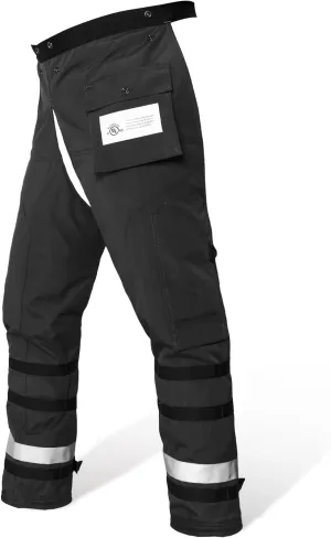 Technical Wrap Chainsaw Chaps by UL Class A 8 Layers Chainsaw Pants Apron Style Black