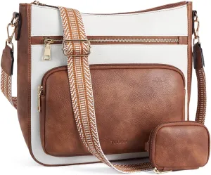 Telena Vegan Leather Crossbody Bags for Women Travel Shoulder Hobo Bag Bucket Large Purse Straps Replacement