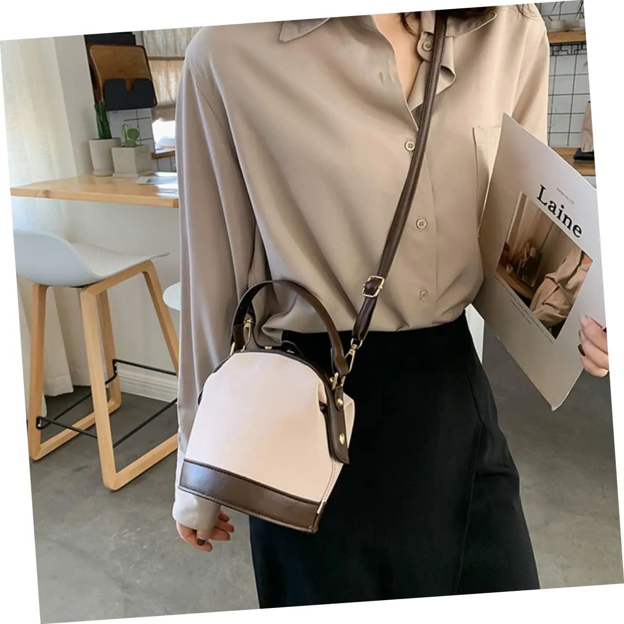 TENDYCOCO Elegant and Eye-Catching Frosted Grain Messenger Bag for Women Lightweight and Practical Tote Bag for Girls Office and Leisure