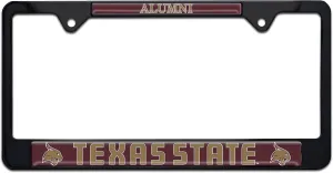 Texas State University Bobcats Metal License Plate Frame (Black Alumni)