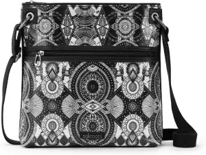 The Sak Flat Coated Canvas Crossbody, B&w Wonderlust