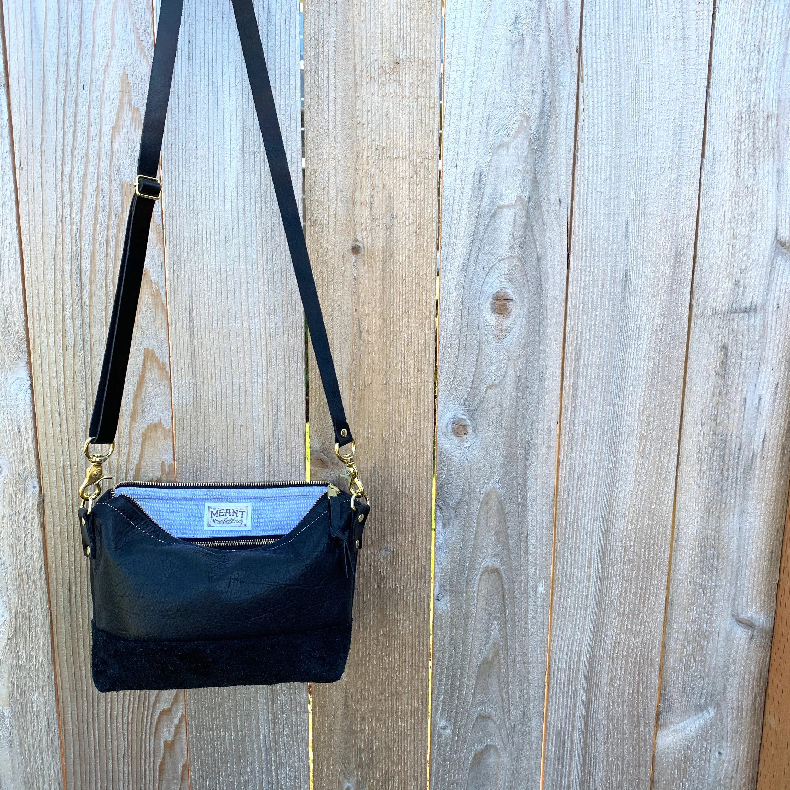 The Sutton Crossbody in Suede and Leather
