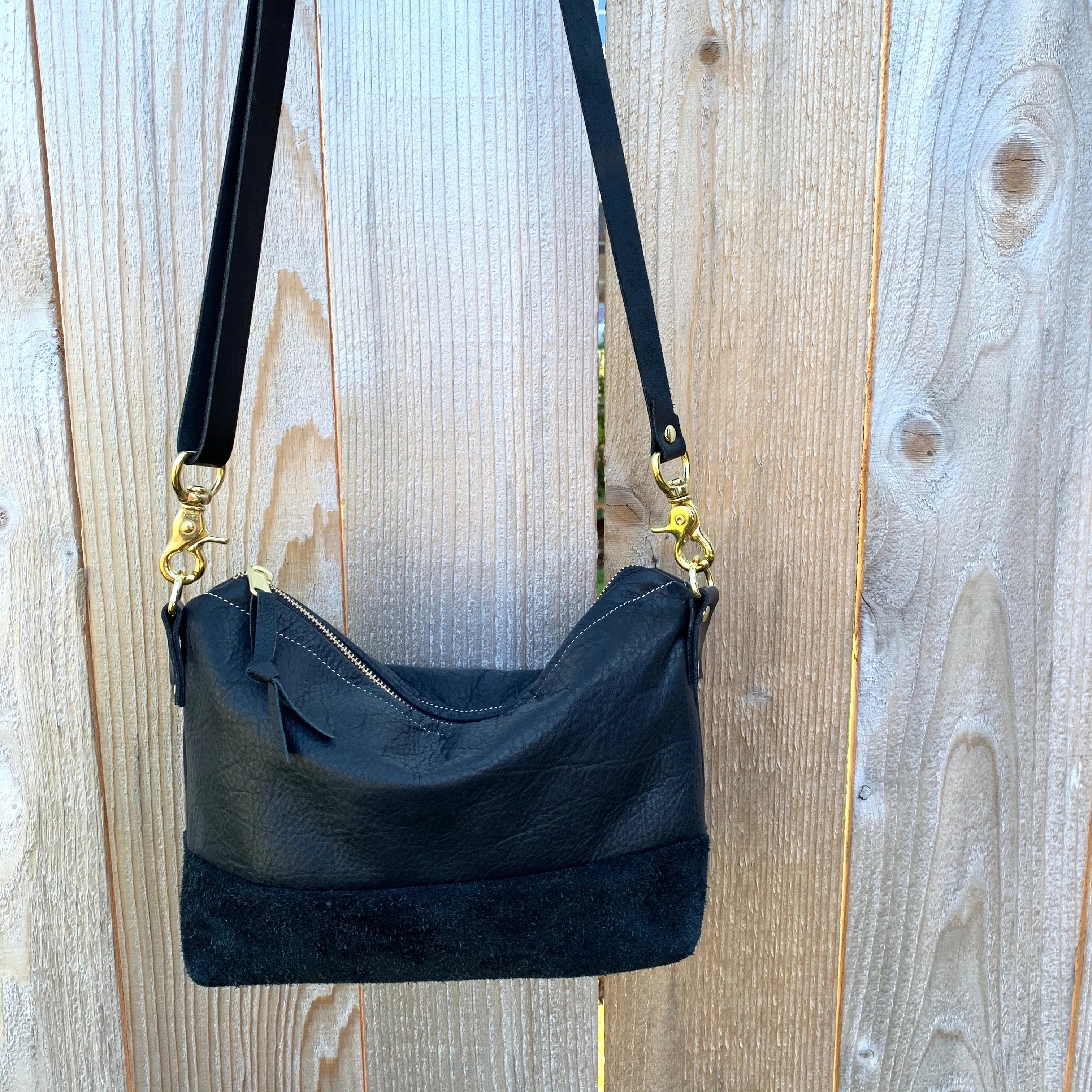 The Sutton Crossbody in Suede and Leather