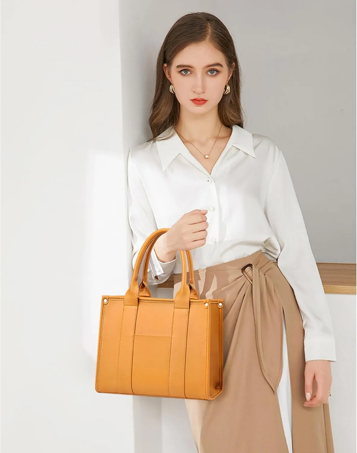 The Tote Bag Crossbody Purses for Women Shoulder Bag Handbags PU Leather Top Handle Bags with zipper