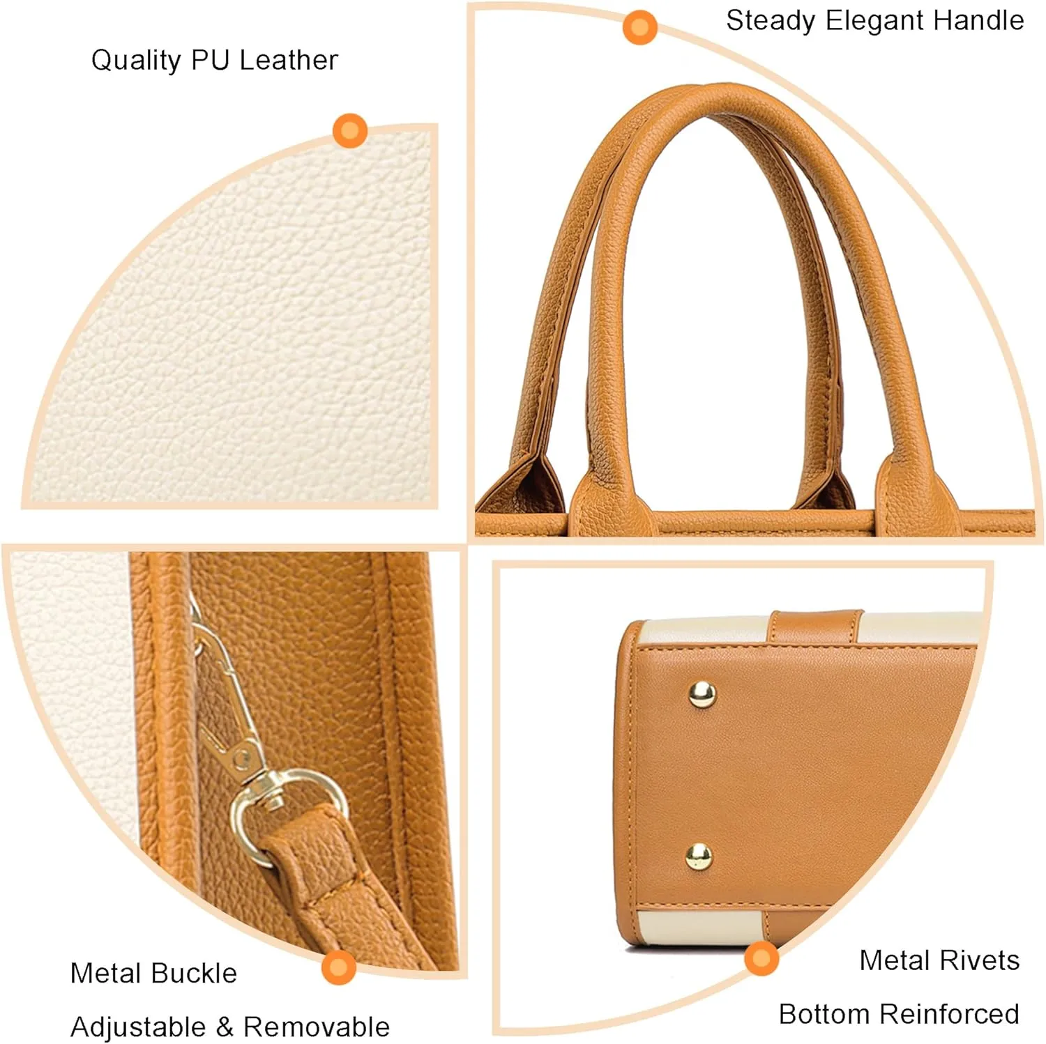 The Tote Bag Crossbody Purses for Women Shoulder Bag Handbags PU Leather Top Handle Bags with zipper
