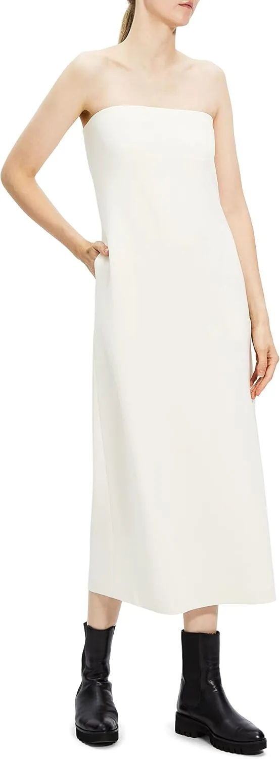 Theory Women's Crepe Strapless Maxi Dress