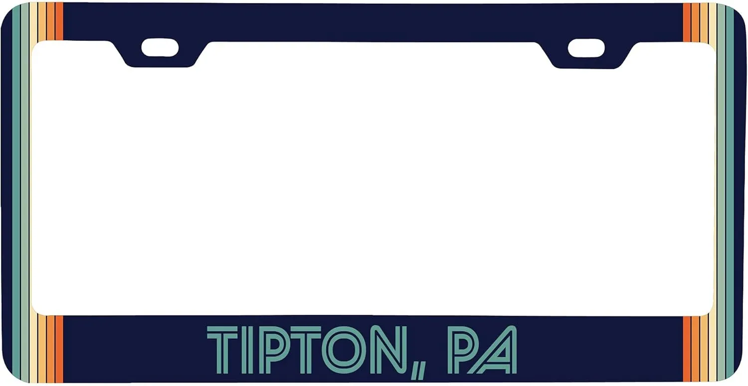 Tipton Pennsylvania Car Metal License Plate Frame Retro Design