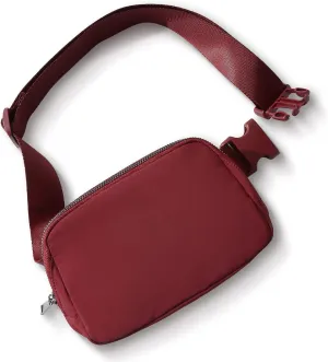 TOBVZOO Belt Bag Fanny Pack Crossbody Bags for Women Men, Everywhere Belt Bags with Adjustable Strap, Unisex Mini Fashion Waist Packs (DarkRed)