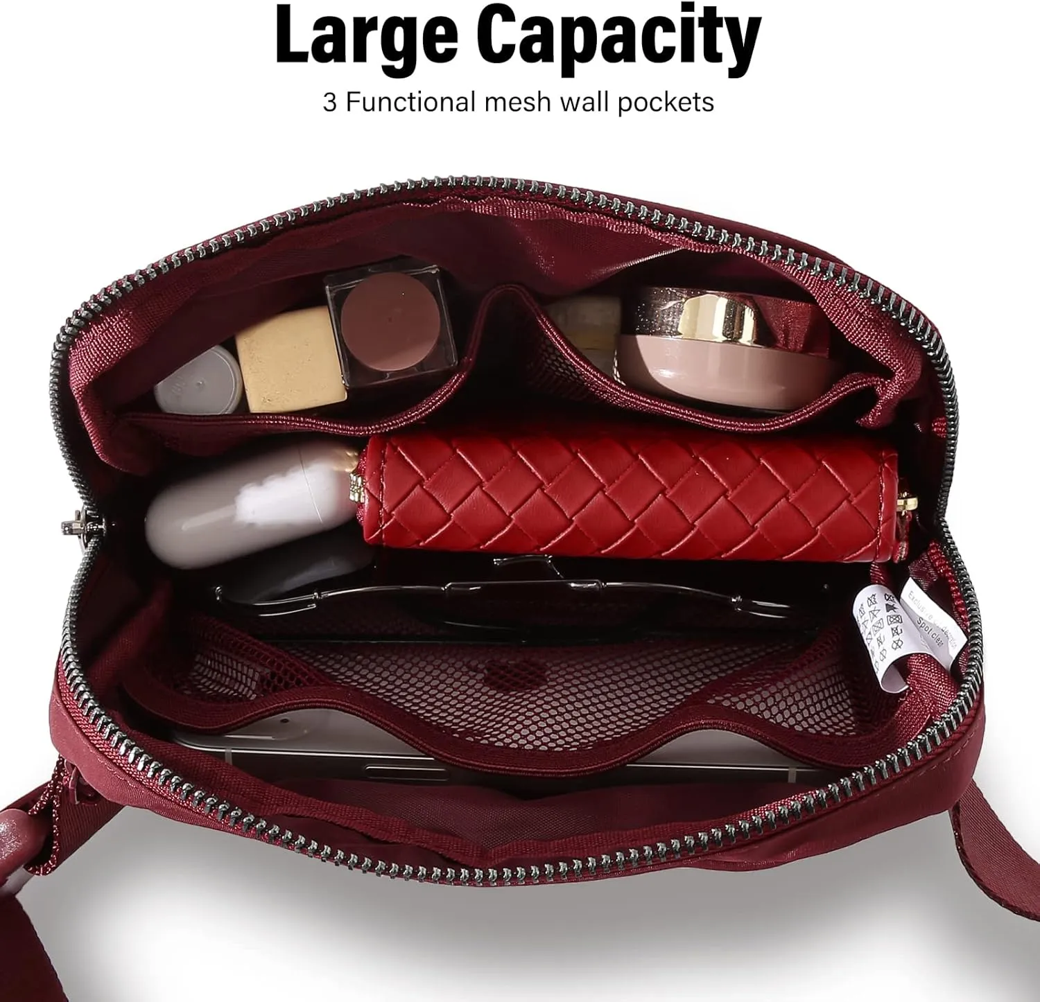 TOBVZOO Belt Bag Fanny Pack Crossbody Bags for Women Men, Everywhere Belt Bags with Adjustable Strap, Unisex Mini Fashion Waist Packs (DarkRed)