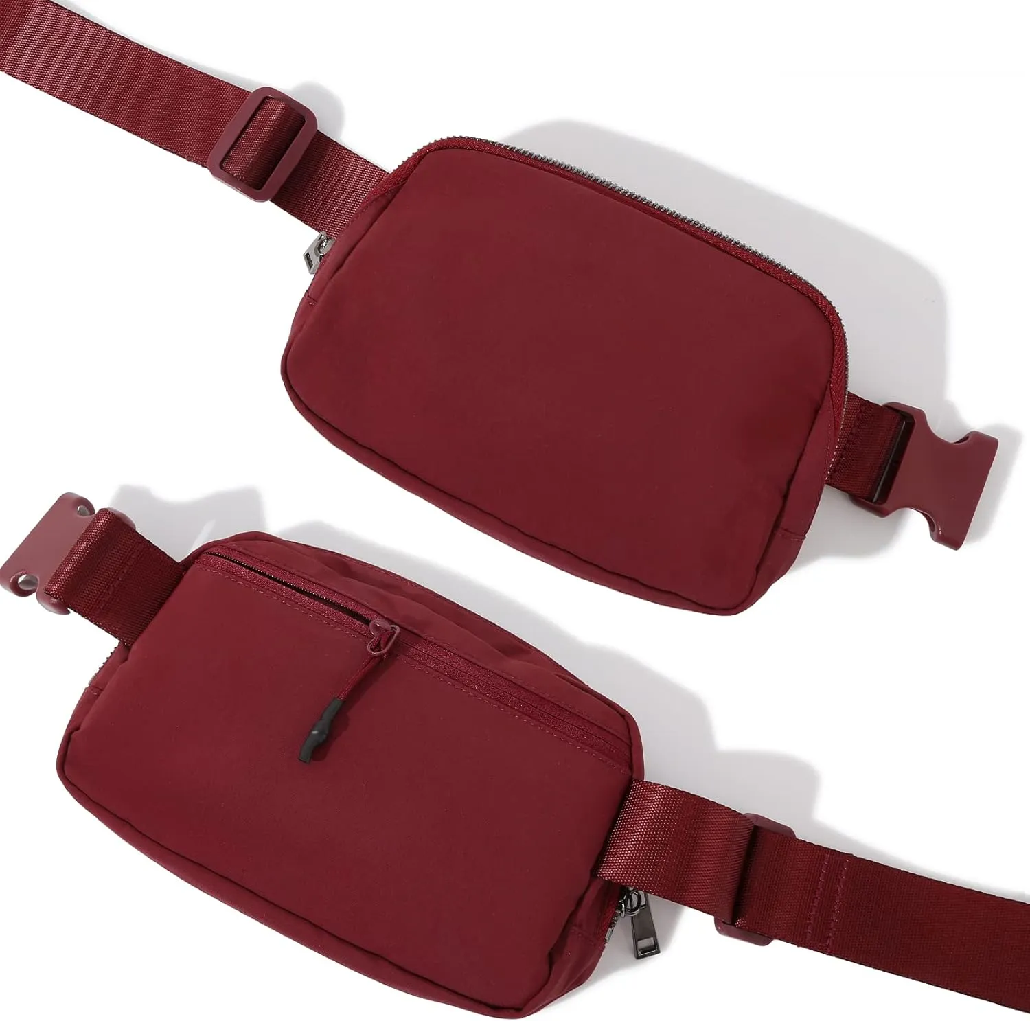 TOBVZOO Belt Bag Fanny Pack Crossbody Bags for Women Men, Everywhere Belt Bags with Adjustable Strap, Unisex Mini Fashion Waist Packs (DarkRed)