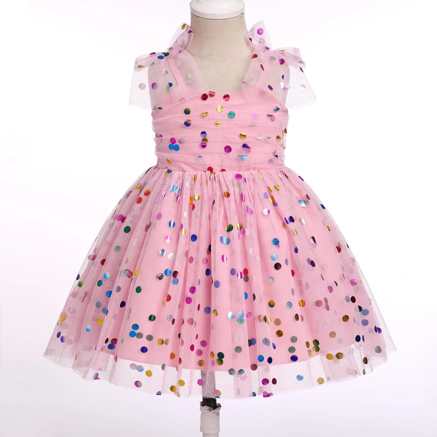 Toddler Baby Tutu Dress Sleeveless Tulle Dress First Birthday Cake Smash Pageant Clothes for Photo Shoot