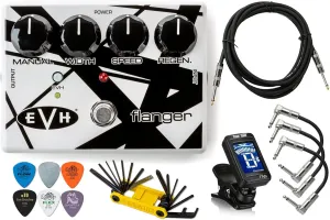 Tonebird MXR EVH117 Flanger Electric Guitar Effects Pedal Instrument Cable, Multi-Tool, Dunlop Picks, True Tune Chromatic Tuner, Patch Cable Bundle