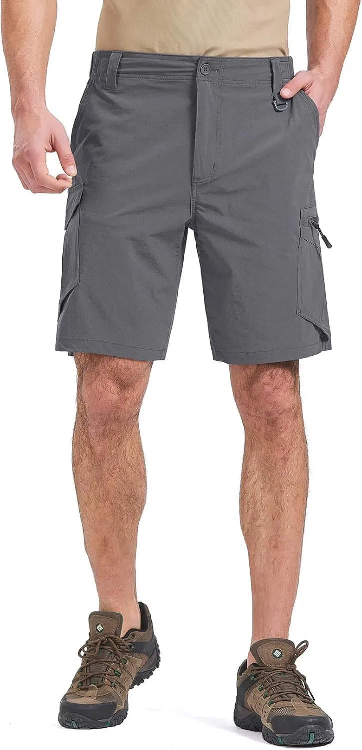 Toomett Mens Hiking Cargo Shorts Quick Dry Lightweight Travel Fishing Camping Golf Shorts with Multi Pockets