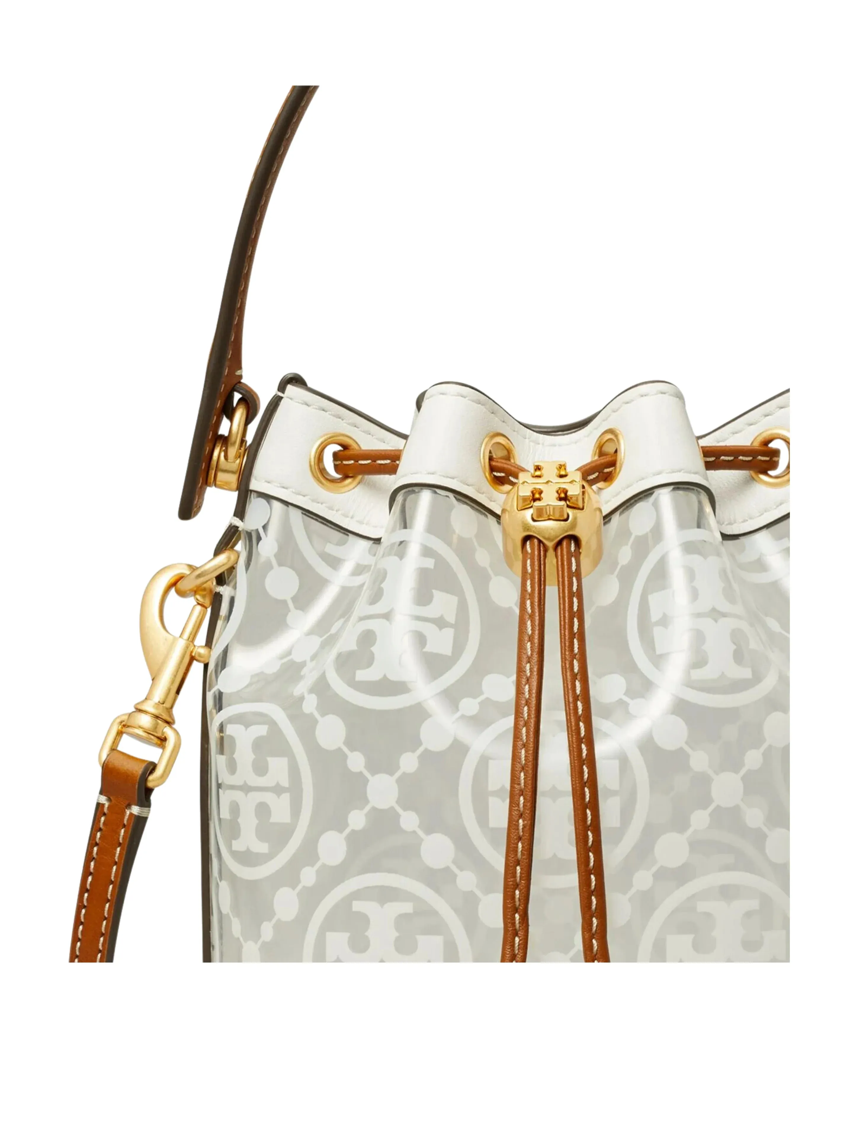 Tory Burch Monogram TPU Mini Bucket Clear