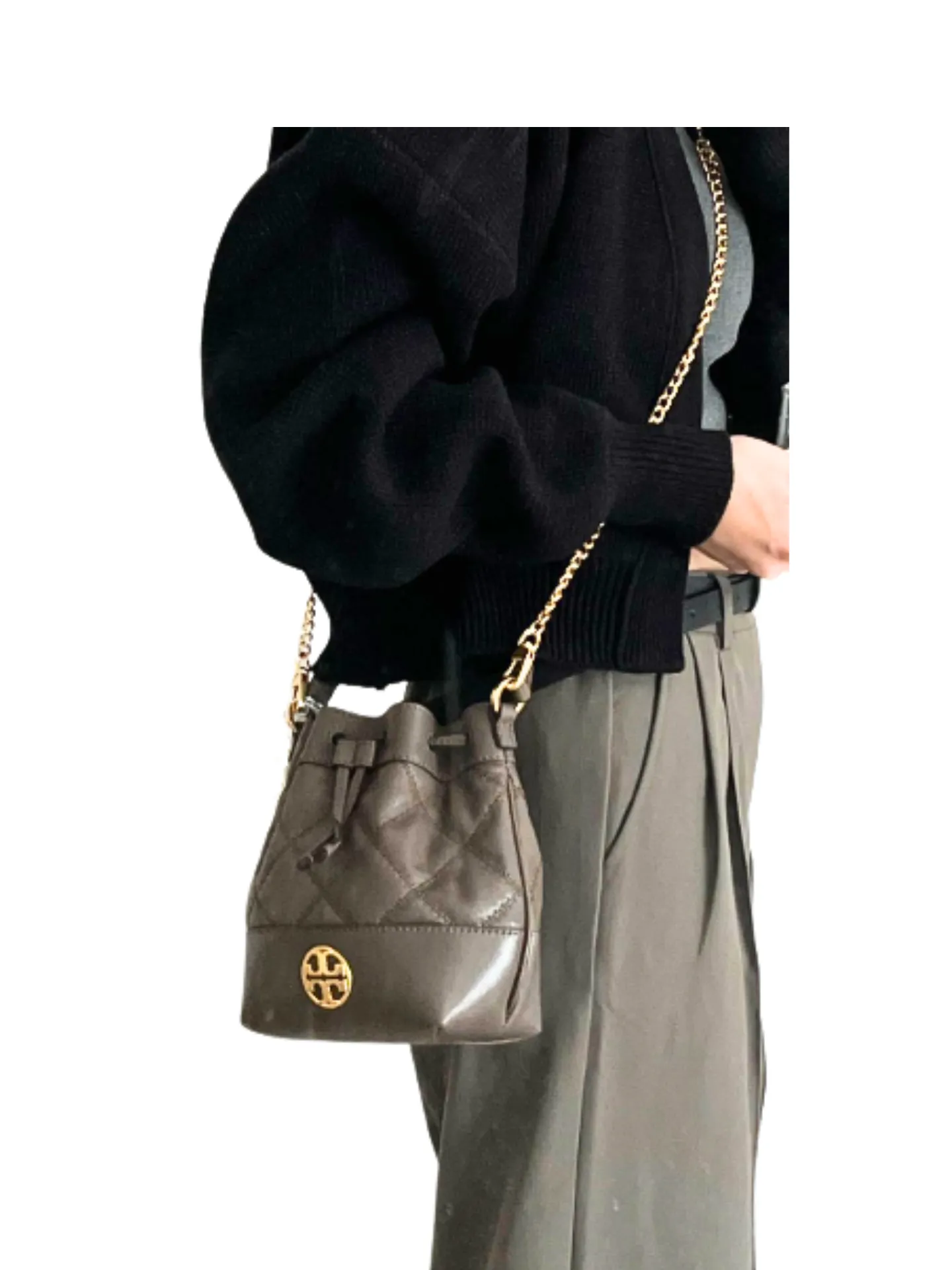 Tory Burch Willa Mini Bucket Bag Volcanic Stone