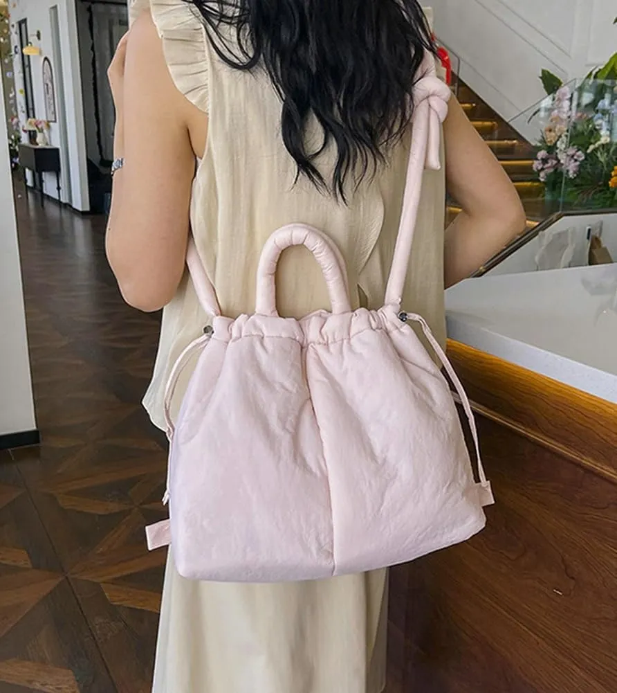 Tote Bag for Women, Nylon Handbag Large Capacity Backpack Lightweight Dual-Purpose Crossbody Bag Bucket Bag Multi-Color Purse
