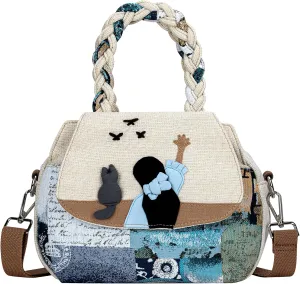 Tote Bag With Zipper, Small Crossbody Bags for Women Trendy, Hand-Woven Shoulder Handbags for Women