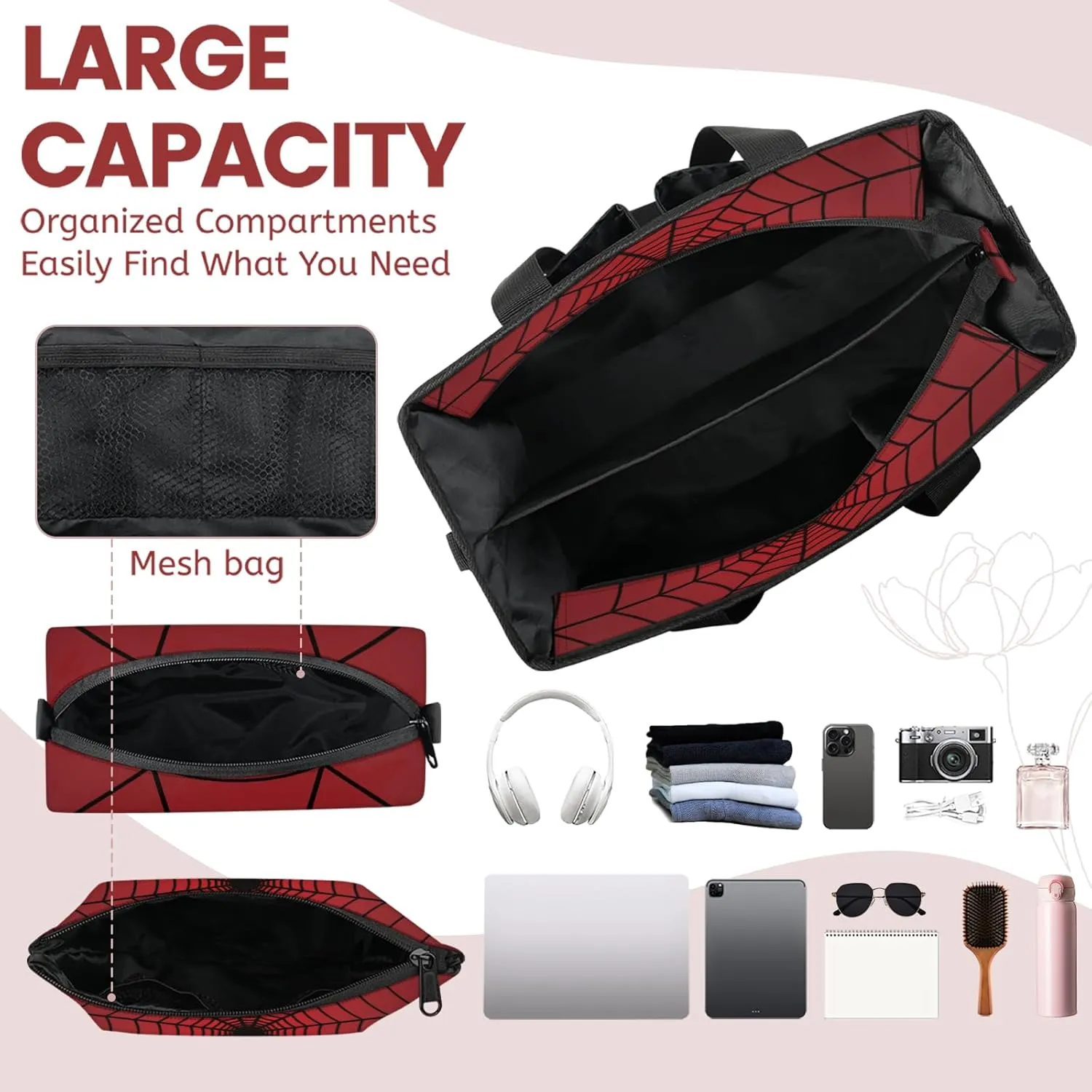 Tote Satchel Bag Set 3PCS for Women,Travel Shoulder Bag Handbag and Wallet Daily Use03