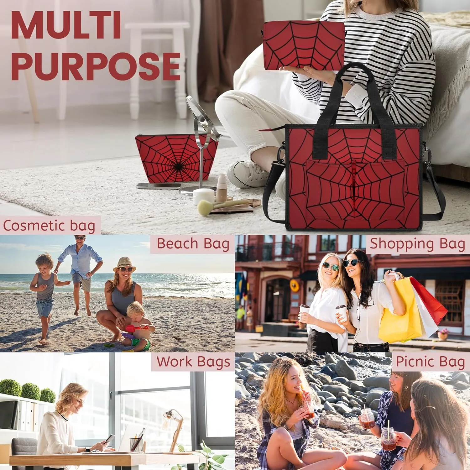Tote Satchel Bag Set 3PCS for Women,Travel Shoulder Bag Handbag and Wallet Daily Use03