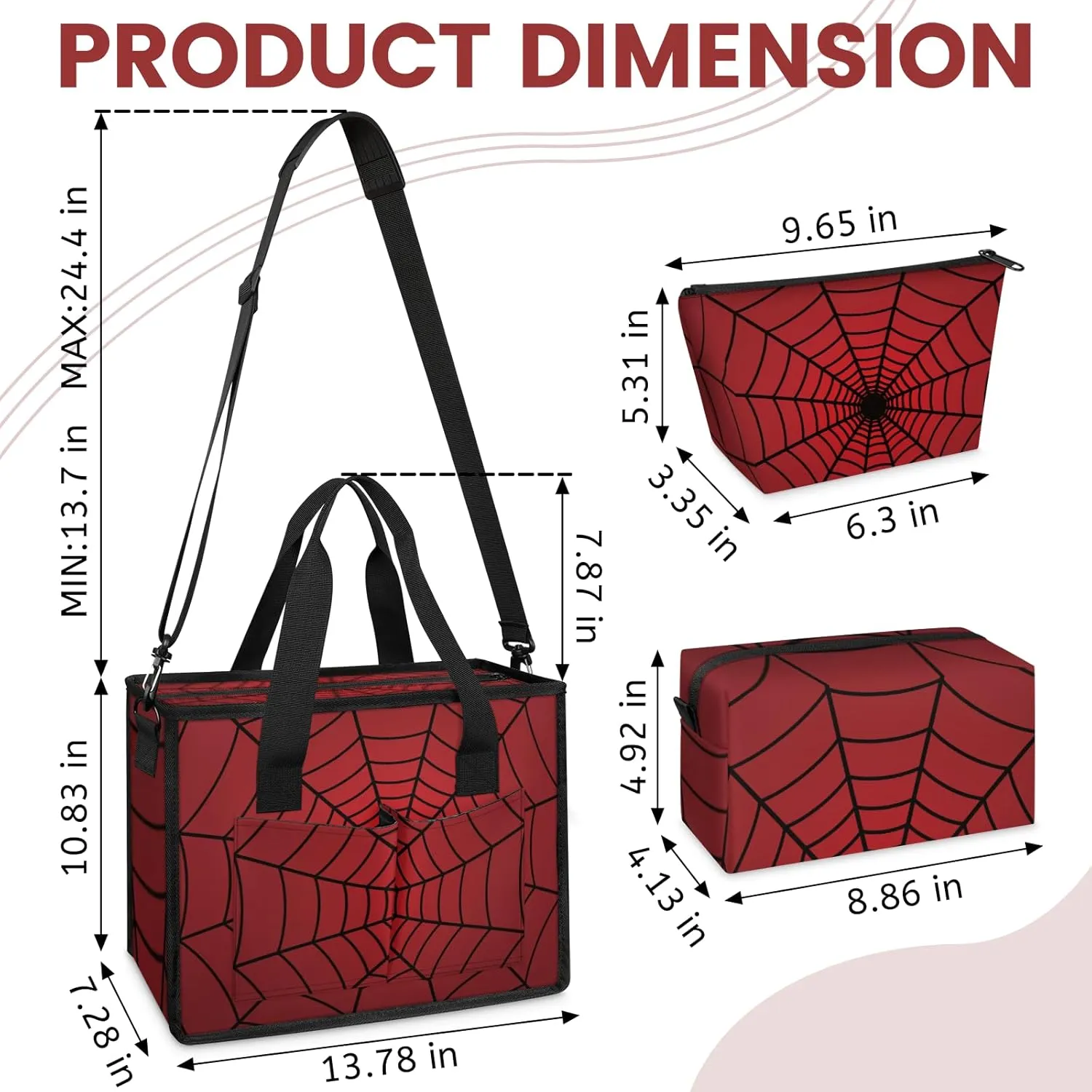 Tote Satchel Bag Set 3PCS for Women,Travel Shoulder Bag Handbag and Wallet Daily Use03