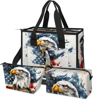 Tote Satchel Bag Set 3PCS for Women,Travel Shoulder Bag Handbag and Wallet Daily Use05