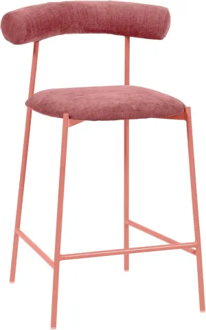 Tov Furniture Liliana Mauve Velvet Upholstered and Metal Frame Counter Stool