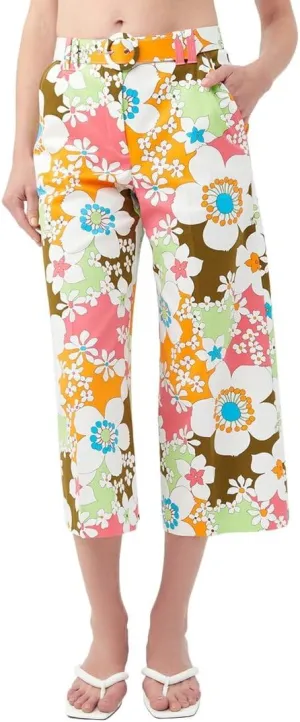 Trina Turk Women's Cropped Wide Leg Floral Pants