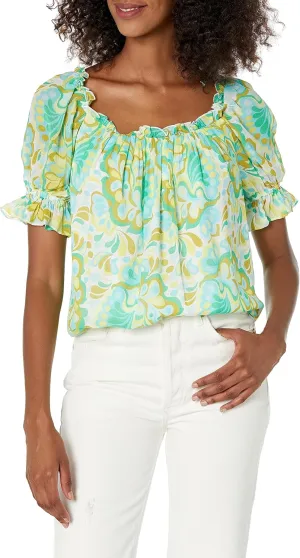 Trina Turk Women's Square Neck Blouse