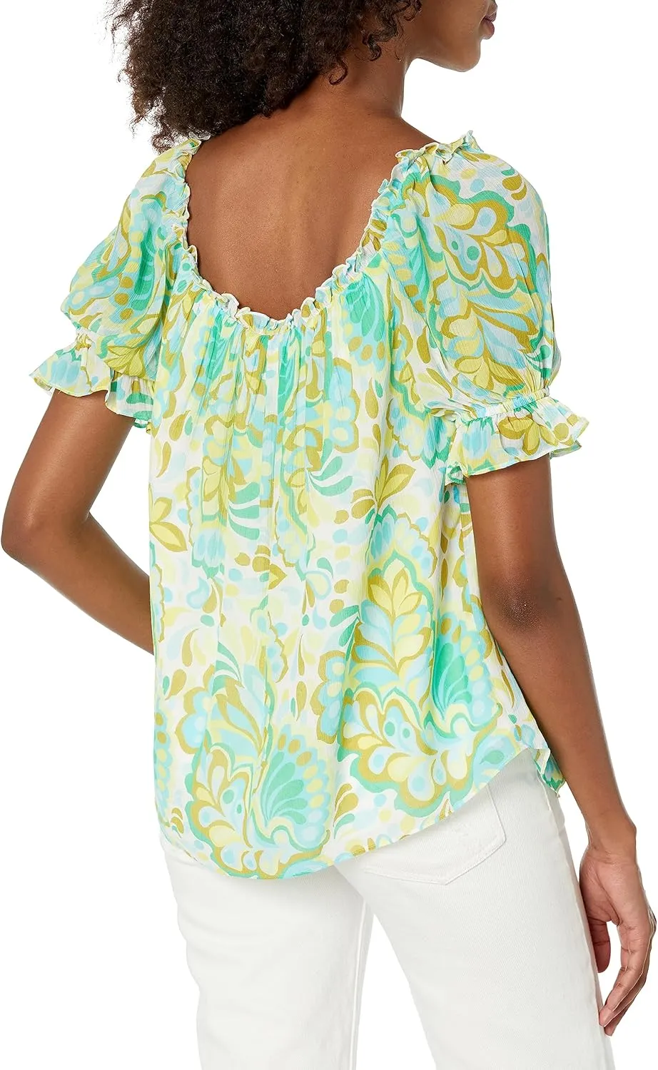 Trina Turk Women's Square Neck Blouse
