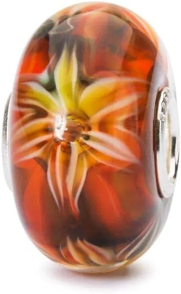 TROLLBEADS Flowers of Passion Bead - Exquisite Handcrafted Glass Charm | Authentic Brand Charm | Glass | Halloween Collection | Designed by Tenzin Phuntsok & Kalden Chophel