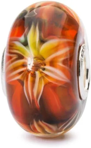 TROLLBEADS Flowers of Passion Bead - Exquisite Handcrafted Glass Charm | Authentic Brand Charm | Glass | Halloween Collection | Designed by Tenzin Phuntsok & Kalden Chophel