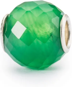 TROLLBEADS Round Green Onyx Facet Bead