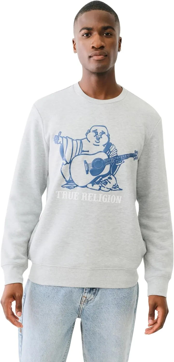 True Religion Men's Buddha Puff Pullover Crewneck