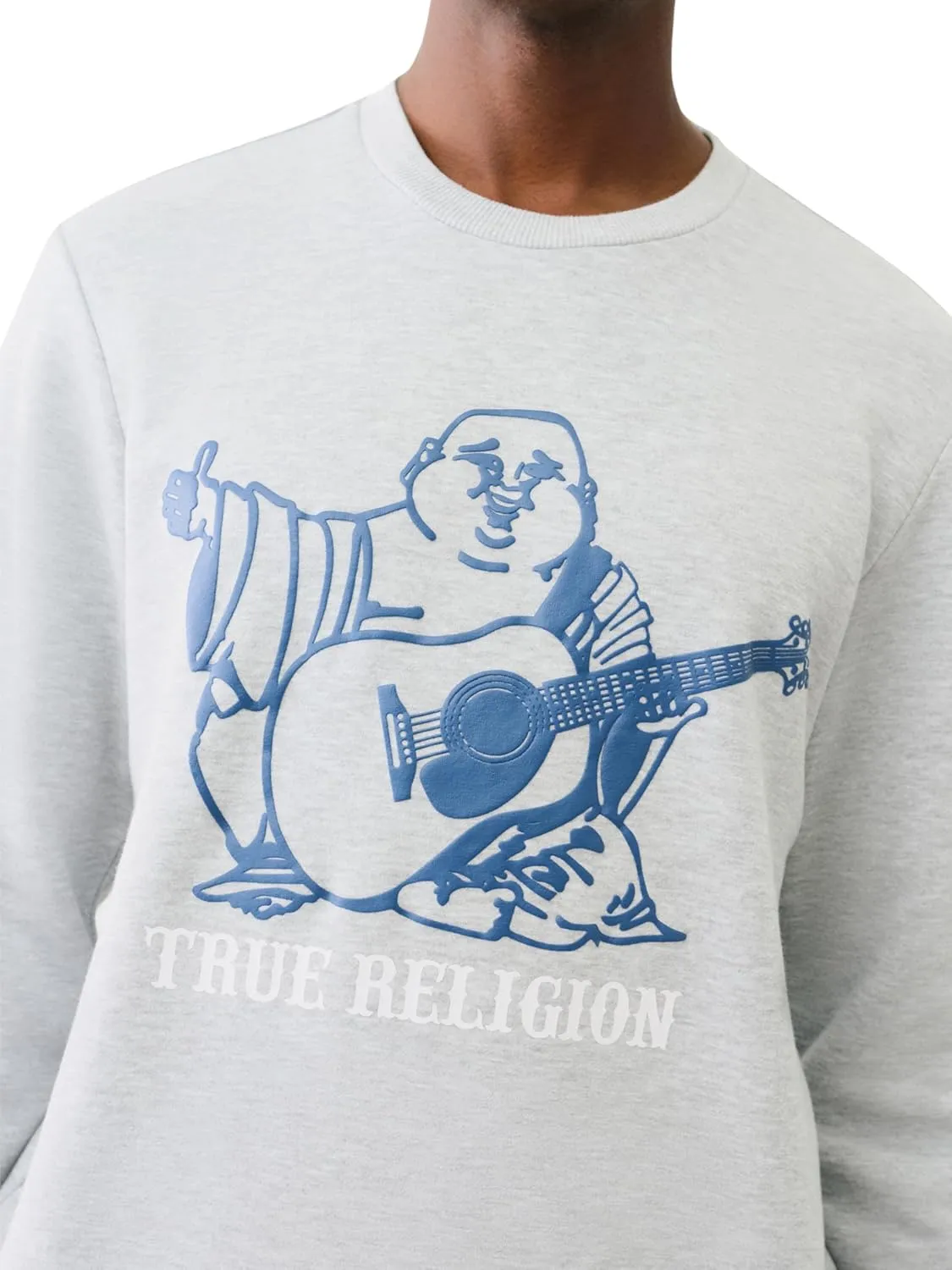 True Religion Men's Buddha Puff Pullover Crewneck