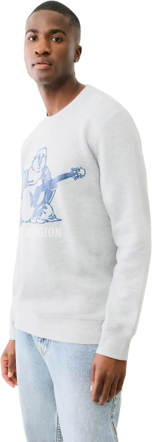 True Religion Men's Buddha Puff Pullover Crewneck