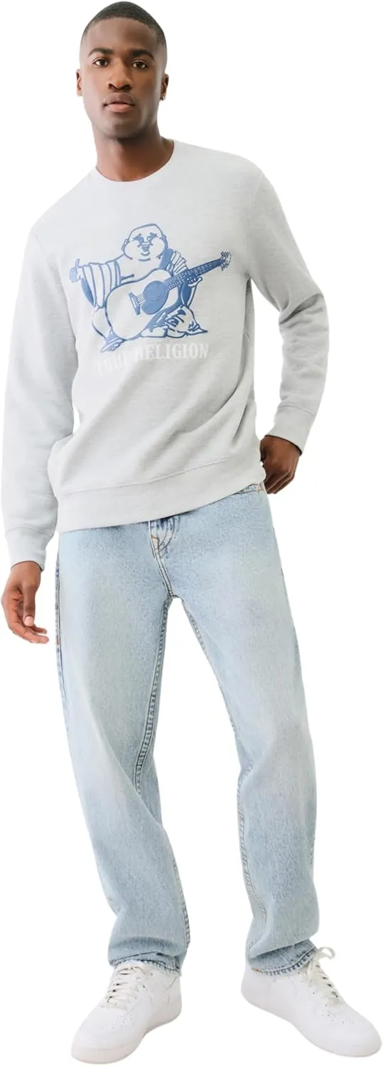 True Religion Men's Buddha Puff Pullover Crewneck
