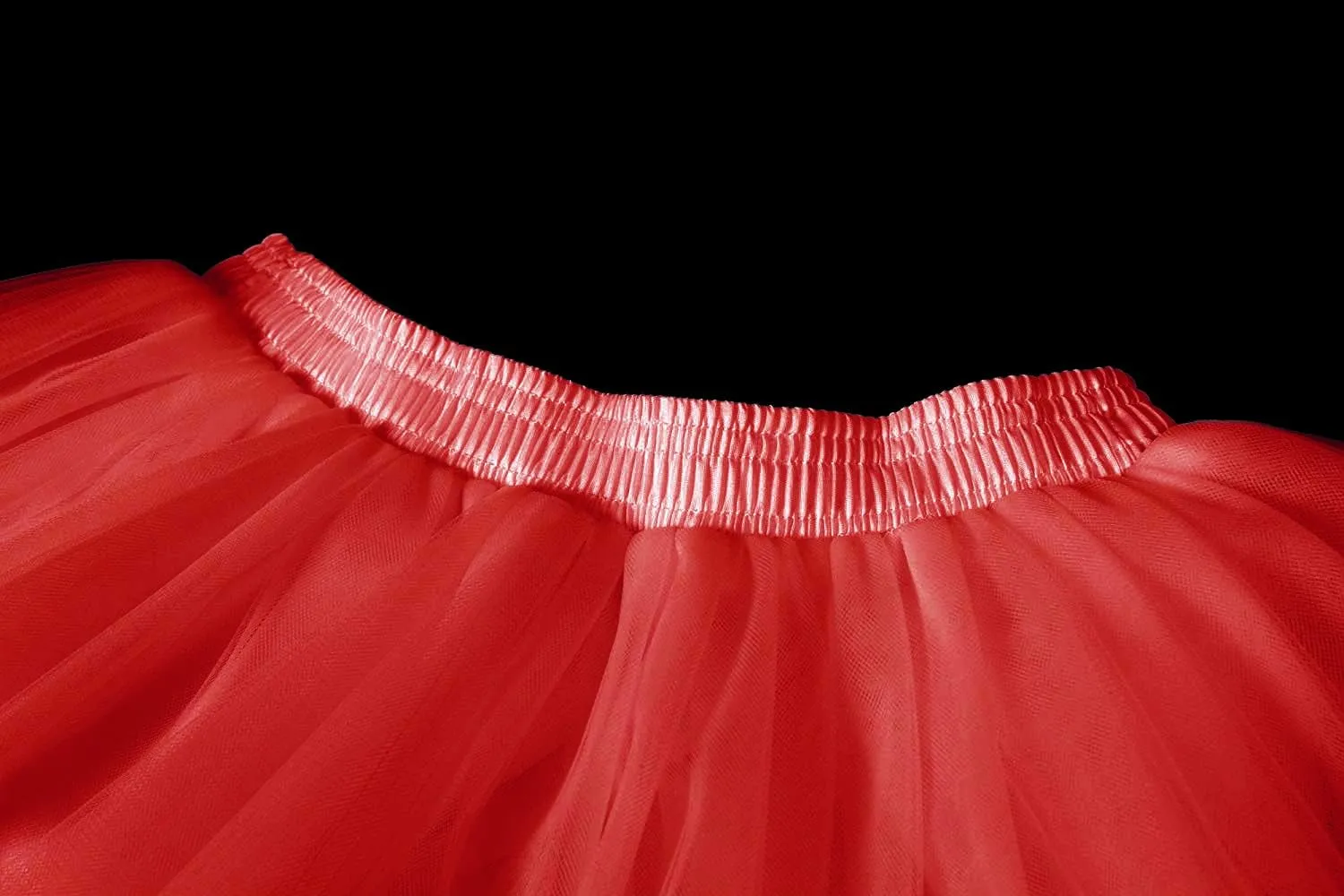 Tulle Skirt,Women's Midi Tulle Tutu Skirt Fluffy Princess Five Layers A line Party Prom Underskirt