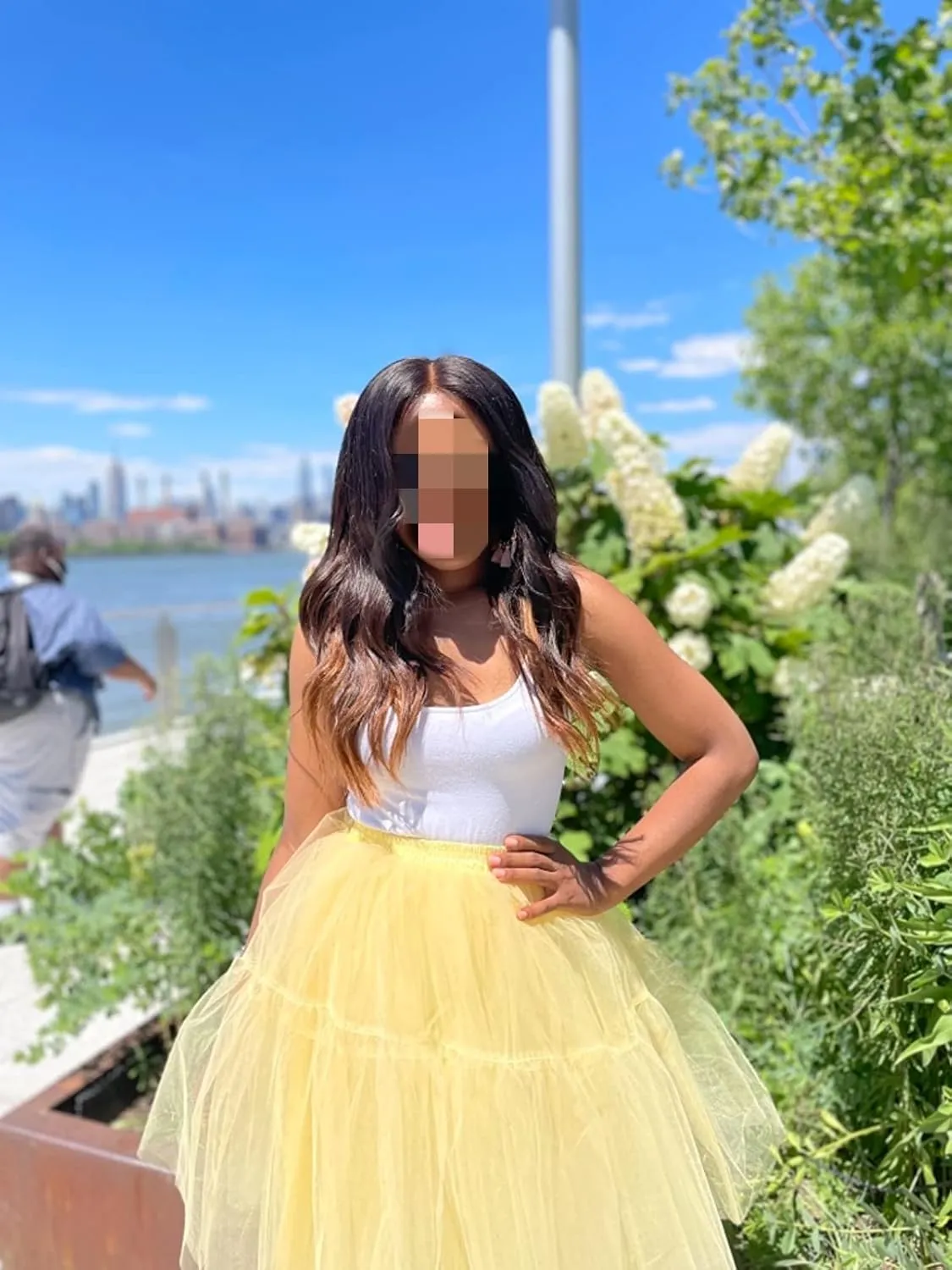 Tulle Skirt,Women's Midi Tulle Tutu Skirt Fluffy Princess Five Layers A line Party Prom Underskirt