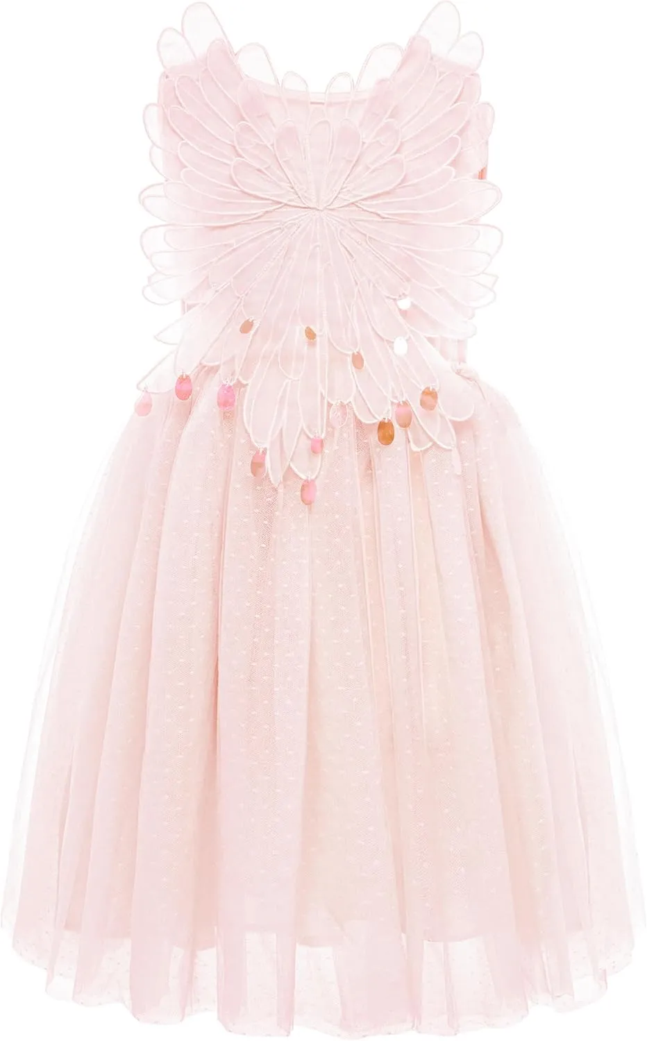 Tutu Dress for Girls - Embroidered Tulle Tiered Layered Flower Toddler Dress for Wedding & Birthday