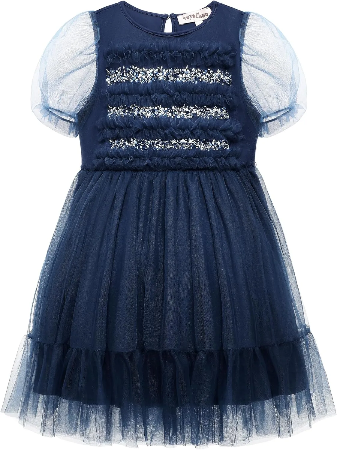 Tutu Dress for Girls - Embroidered Tulle Tiered Layered Flower Toddler Dress for Wedding & Birthday