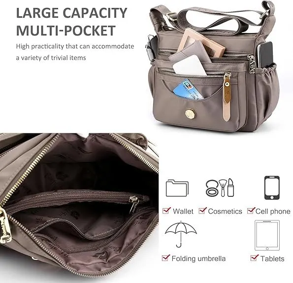 Ultra-light Shoulder/Crossbody Bag with Adjustable Wide Strap