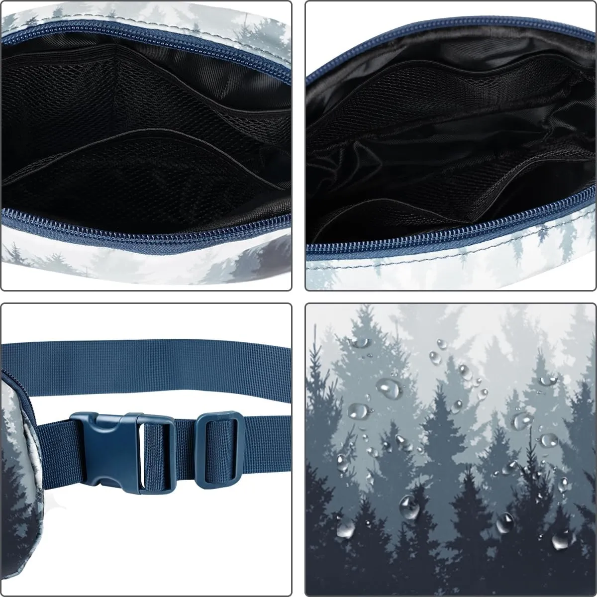 Ultra Lightweight Belt Bag Cute Crossbody Bags for Women Fashion Pattern Waist Packs Waterproof Running Workout Hiking Travel Fanny Pack,Forest