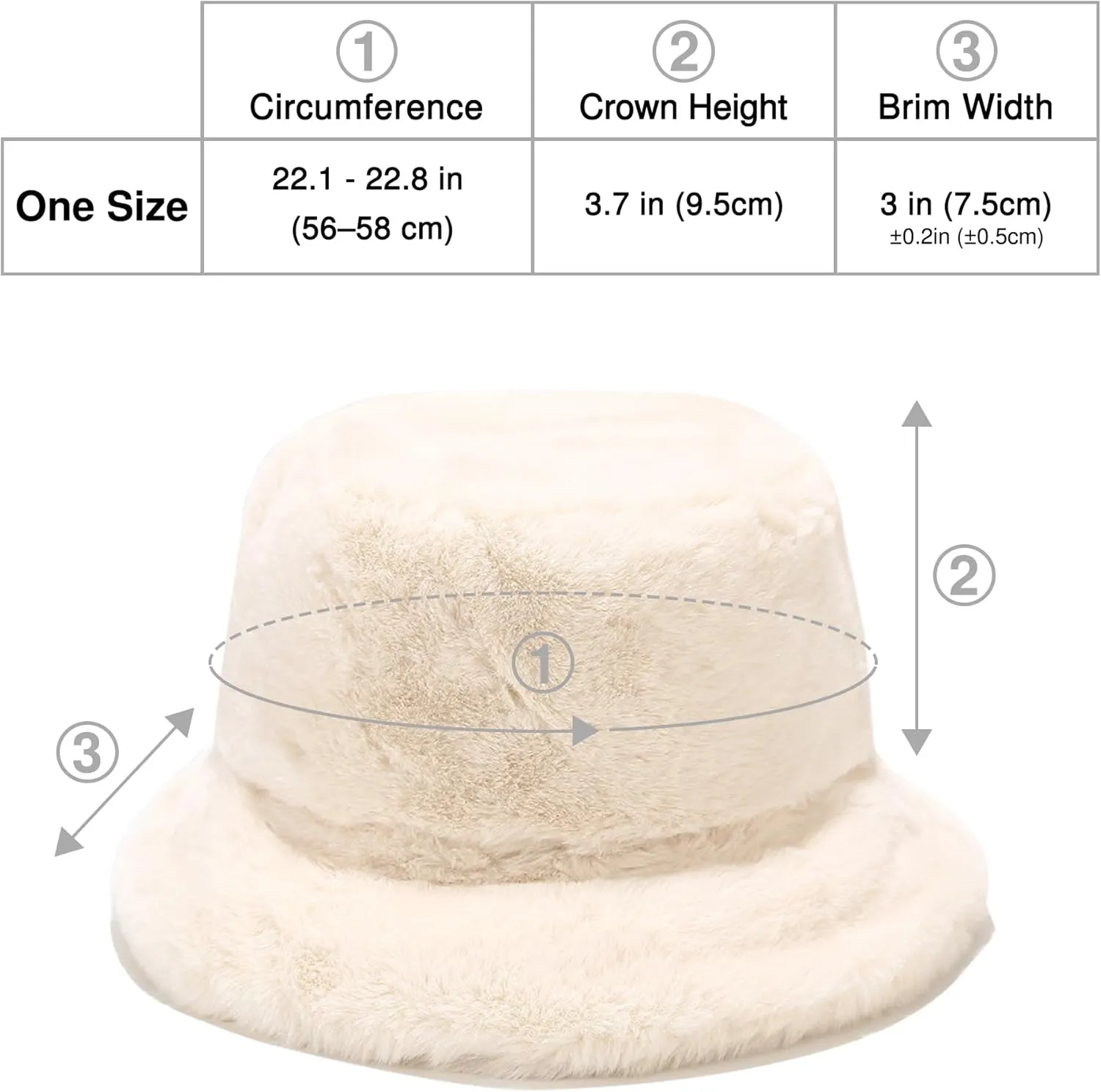 Umeepar Winter Faux Fur Fuzzy Bucket Hat Fluffy Warm Hat for Women Men