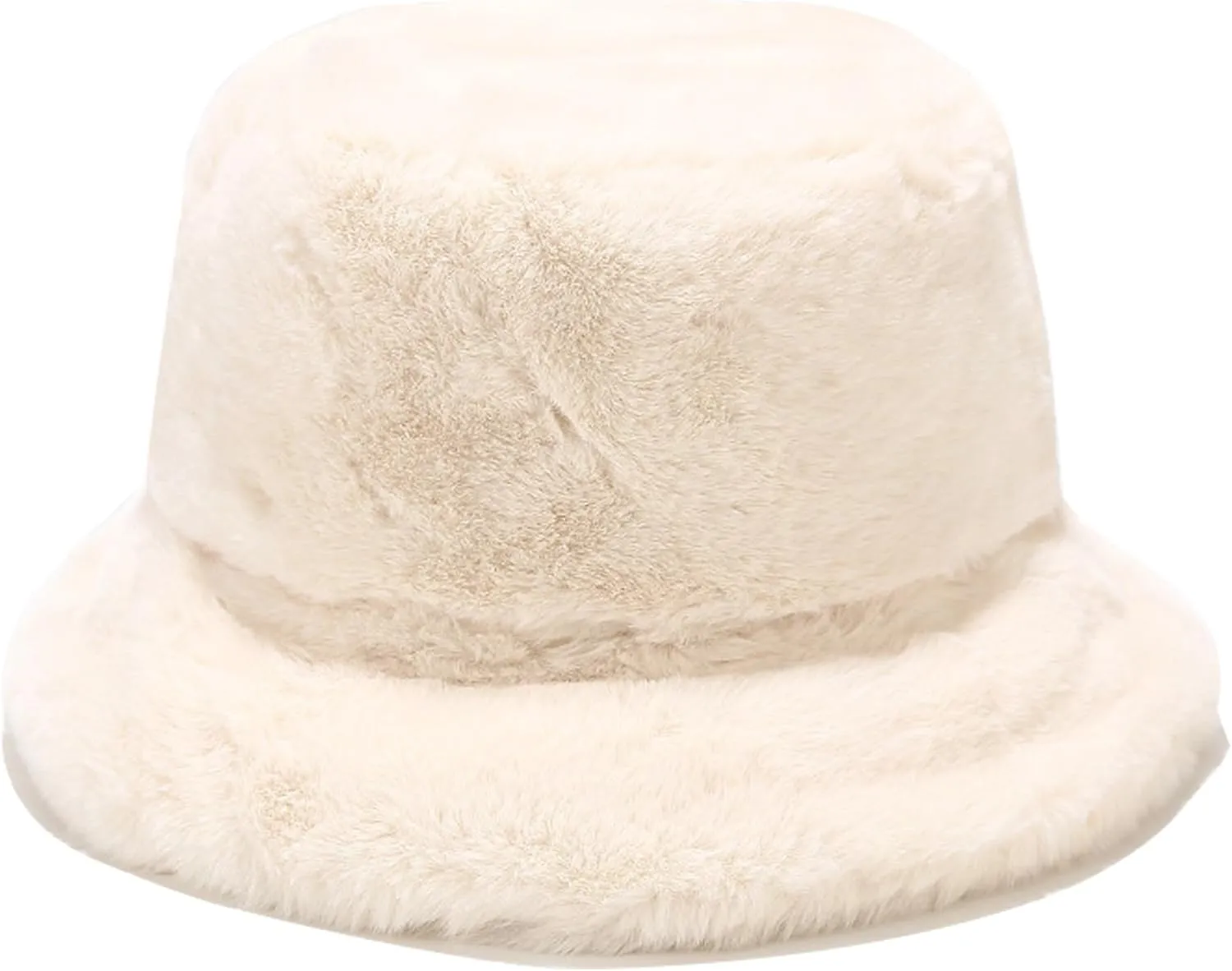 Umeepar Winter Faux Fur Fuzzy Bucket Hat Fluffy Warm Hat for Women Men