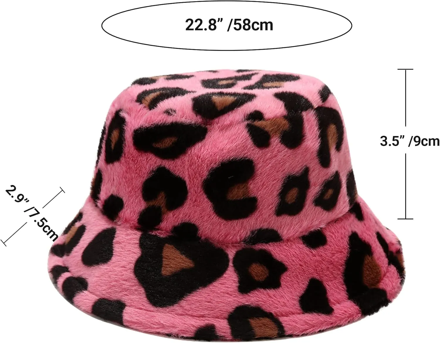Umeepar Winter Faux Fur Fuzzy Bucket Hat Fluffy Warm Hat for Women Men