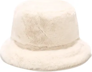 Umeepar Winter Faux Fur Fuzzy Bucket Hat Fluffy Warm Hat for Women Men