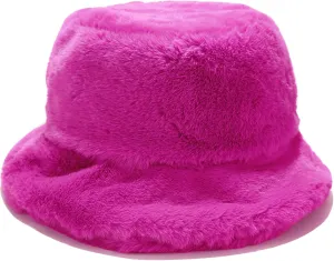 Umeepar Winter Faux Fur Fuzzy Bucket Hat Fluffy Warm Hat for Women Men