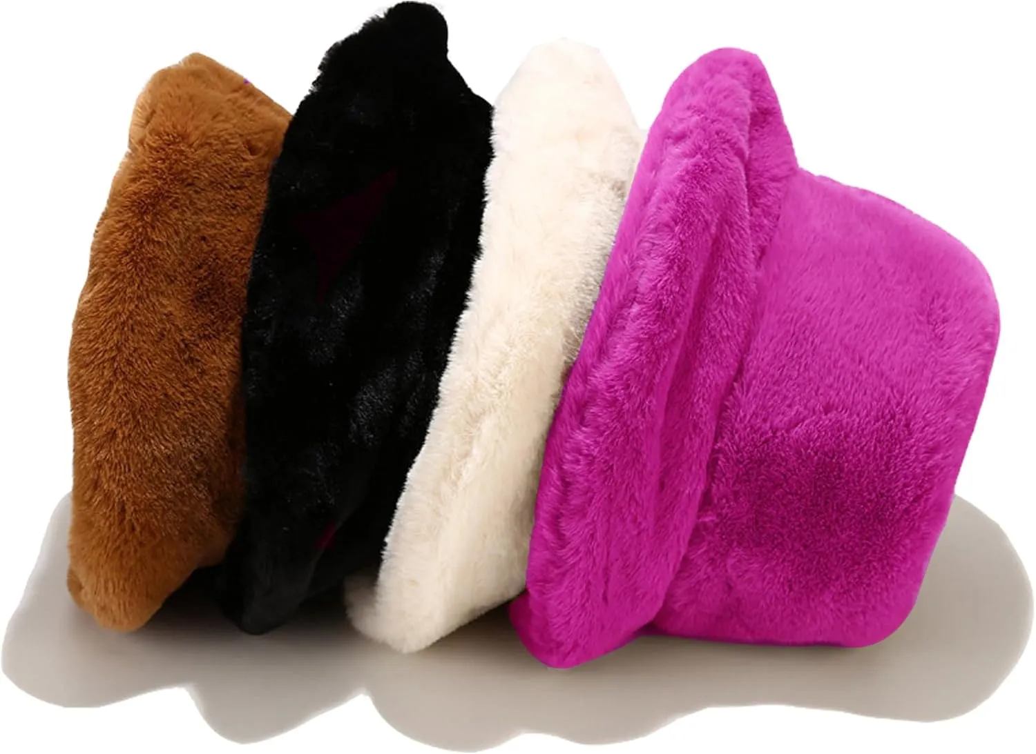 Umeepar Winter Faux Fur Fuzzy Bucket Hat Fluffy Warm Hat for Women Men